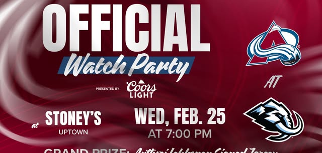 Official Colorado Avalanche Watch Party, Presented by Coors Light - Stoney's Uptown